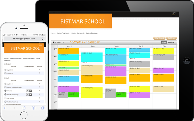 Online scheduling system for k-12 independent and private schools